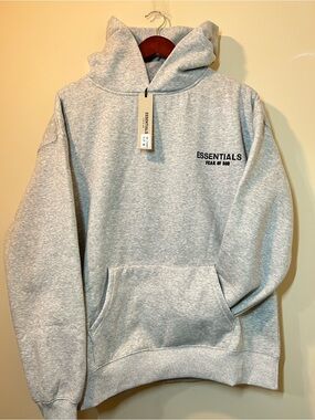 Fear of God Essentials Light Gray Pullover Hoodie